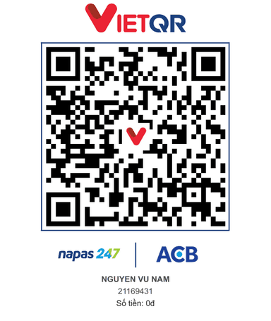 Mã VietQR chuyển khoản ACB 21169431 - NGUYEN VU NAM